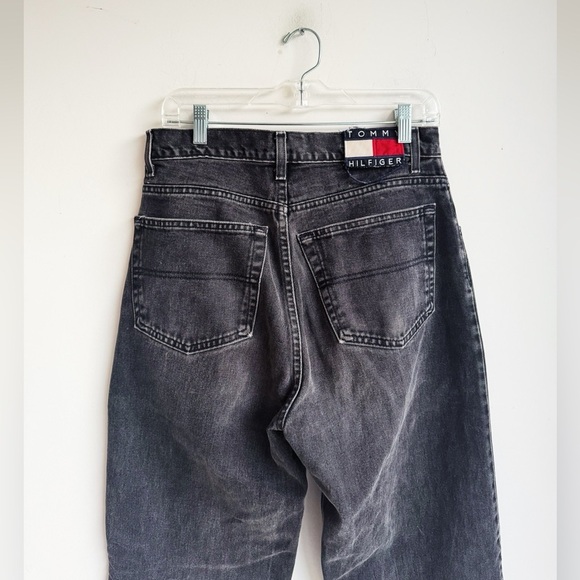 VINTAGE TOMMY JEANS Black Rigid Cotton Denim – Size 32 - Picture 5 of 7
